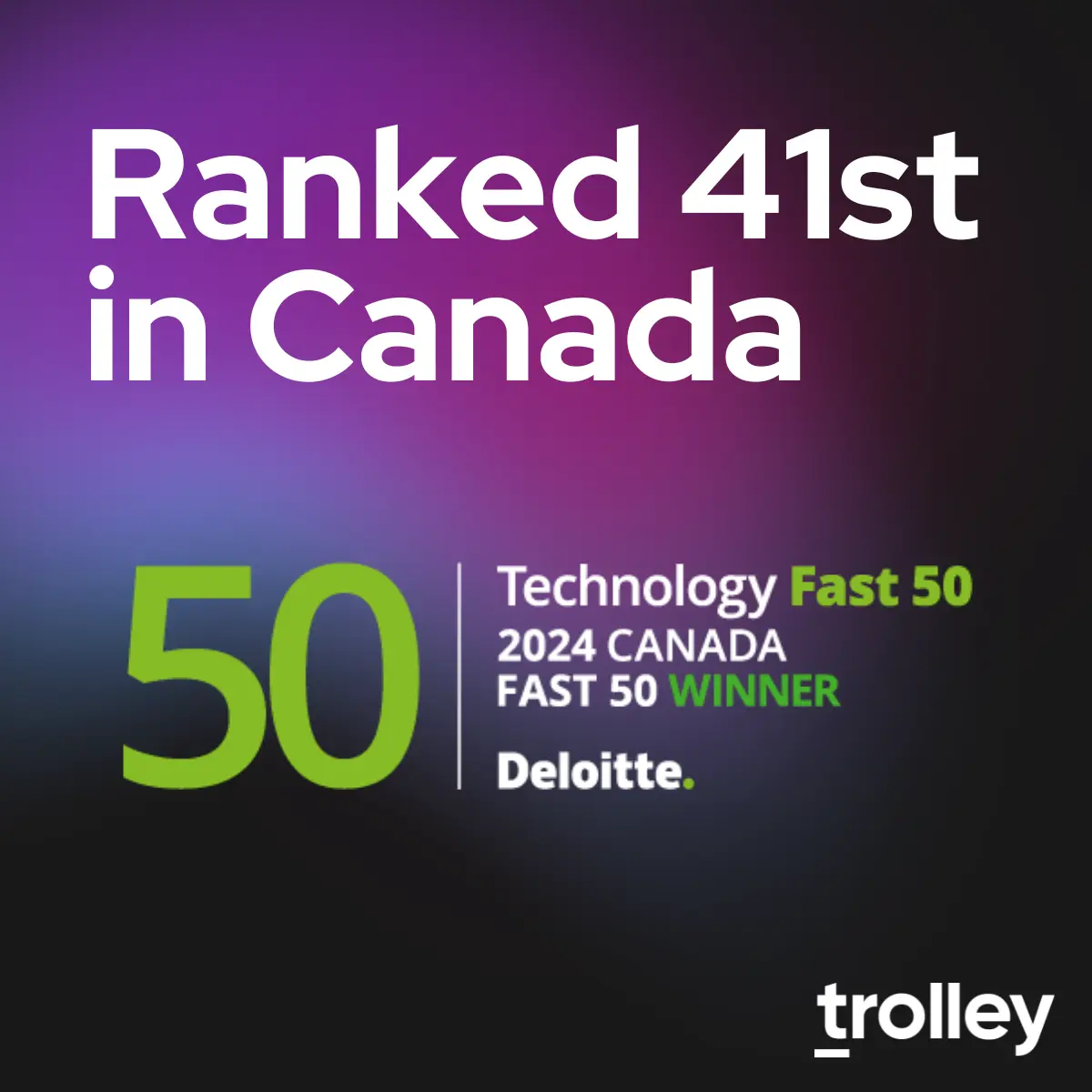 Trolley Named to Technology Fast 50 List for Second Consecutive Year